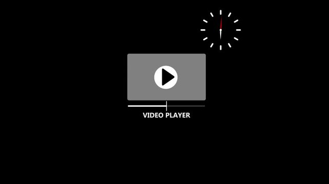 play button animation. video music play sign animation icon. animation on black background.4k video animation .