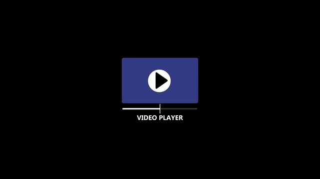 play button animation. video music play sign animation icon. animation on black background.4k video animation .