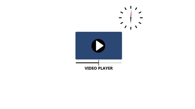 play button animation. video music play sign animation icon. animation on black background.4k video animation .