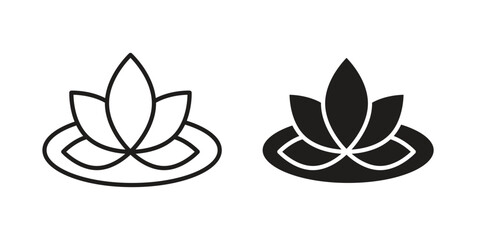 Fototapeta premium Water lily icon. simple thin line icon vector illustration pack on white