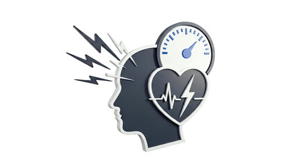 Stress and Heart Health Concept Icon