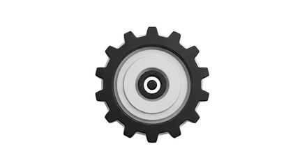 3D Render of a Black and White Gear