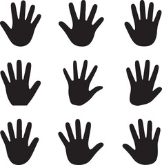 Obraz premium black hand silhouettes on white background