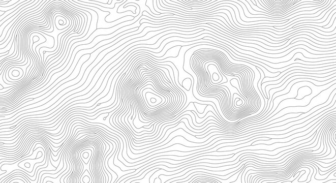 Seamless dense topographic contour with fine gray terrain lines on light background