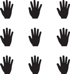 Obraz premium black silhouette hands on white background