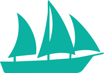 Sailing yacht with large sails on calm waters © Nayem