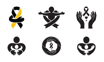 Human Silhouettes and Ribbons, Representing Support, Unity, and Awareness Campaigns