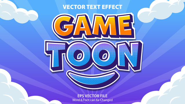 Game Toon Cartoon Comic Style Editable Vector Text Effect