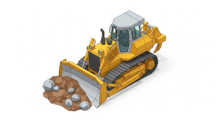 Yellow Bulldozer Heavy Machinery Equipment. © Firman