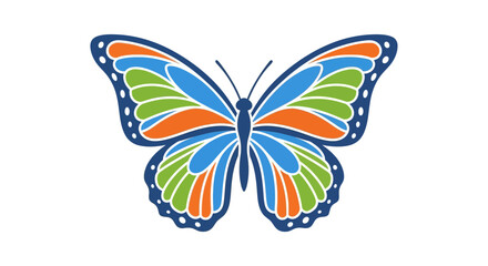 Colorful butterfly illustration with vibrant wings in vector style