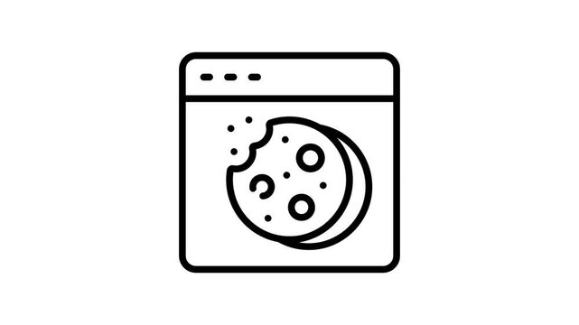 Well designed outline animated icon of cookie consent