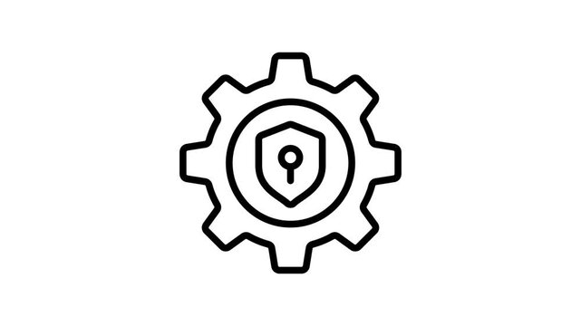 Visually appealing linear animated icon of security setting tools