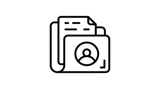 Grab this outline animated icon of secure record folder