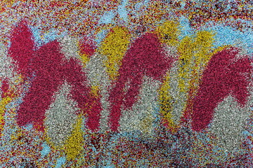 Texture astratta con polvere di glitter in acqua e diluita con solvente