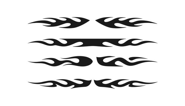 Abstract gothic tribal flame sigil vector set pack artwork with cyber aesthetic, liquid mercury metallic inspiration, tattoo-style elements, and futuristic illustration design
