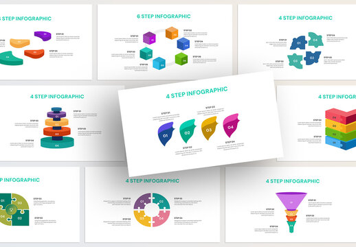 Modern Step Infographic Template Presentation for Workflow Process