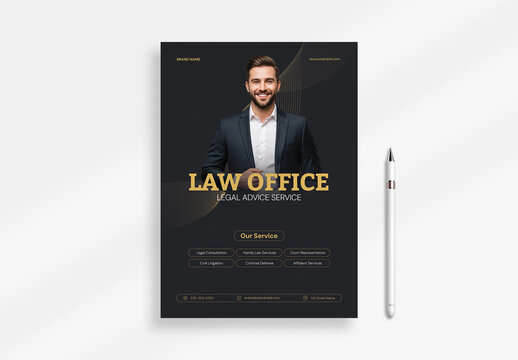 Professional Law Firm & Legal Services Flyer Template Design
