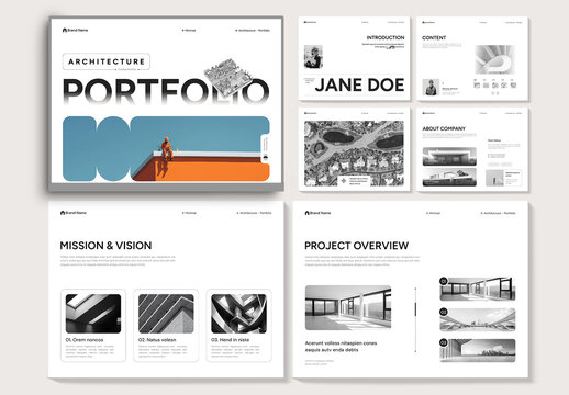 Modern and Clean Architecture Portfolio Brochure Landscape Layout