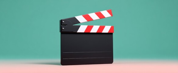 The classic film clapperboard is ready to spark cinematic magic on set