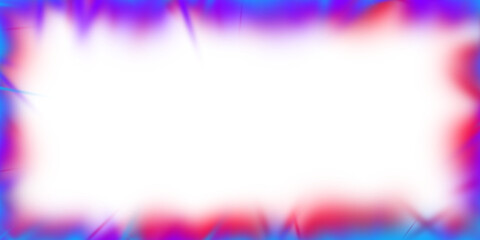 Bright neon blue and purple energy frame on transparent background, glowing abstract frame with light stripes and electric effect © Creatmark