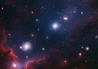 Obraz premium A stunning view of the cosmos with vibrant nebulae and distant stars