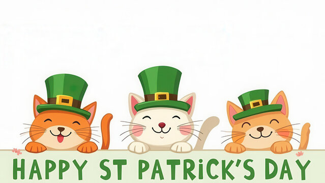 Happy St Patricks Day cats