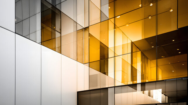 Modern building facade with glass panels