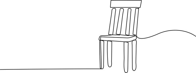 Obraz premium WebMinimalist Continuous Line Drawing of Wooden Chair