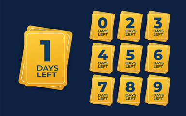 Countdown Timer Days Left Banners for Events, Sales and Launches vector illustration