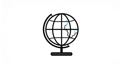 Obraz premium Modern globe with colorful river details on sleek stand