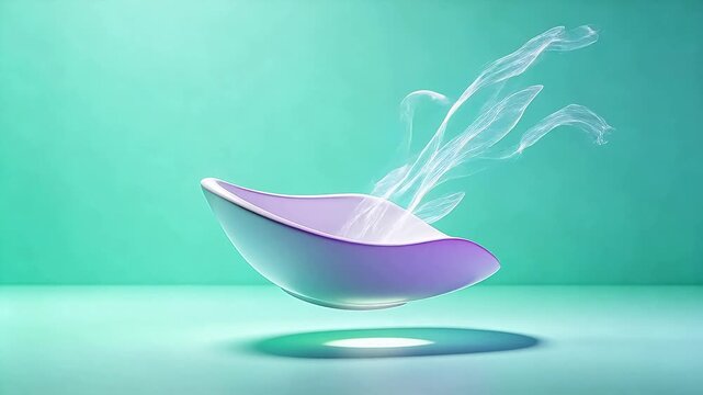 Modern purple and white streamline floating chair with fin decoration