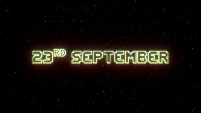 23rd September Neon text with retro style