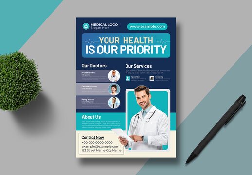 Creative Medical Flyer Template Layout