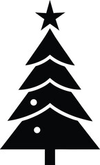 Obraz premium Festive Christmas Tree Icon With Star Ornament