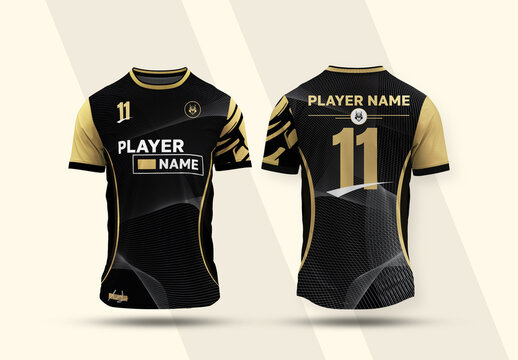 Modern Black Soccer Jersey Design
