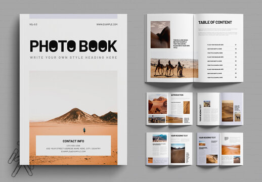 Minimal Photo Book Magazine Template Layout