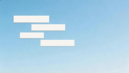 Abstract White Rectangles on Blue Sky Background