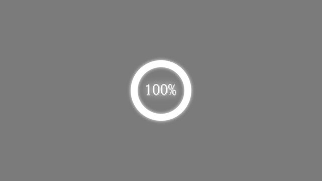 Animated abstract circle loading bar progressing from 0 to 100%, designed for processing and transfer concepts. motion graphic of loading concept , 4k video