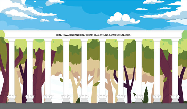 An iconic landmark in Bogor City that serves as a welcome gate, symbolizing the door to prosperity with ancient Sundanese philosophy, strategically located near the Kujang Monument, and inaugurated in