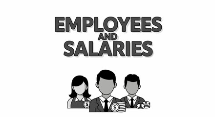 Naklejka premium Employees and Salaries Business Concept - Human Resources Illustration