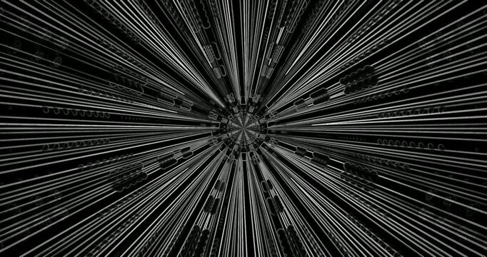 A neon tunnel effect with dynamic motion. The design features interlocking lines that create a sense of depth and movement. It is suitable for screensavers and live wallpapers.