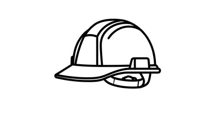 Fototapeta premium Simple line drawing of a baseball cap
