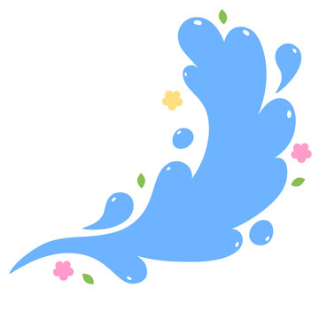 Songkran Festival Water Splash with Flowers Illustration