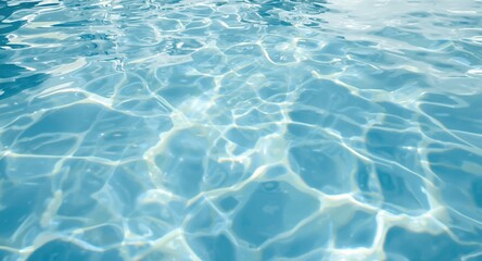 Obraz premium Relaxed mood created by shimmering reflections on light blue pool water texture