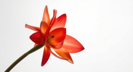 Modern abstract of Torch Ginger flower isolated on white backdrop