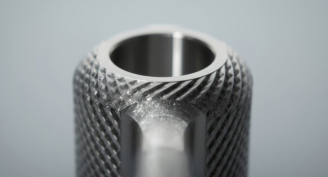Close perspective of a precision metal component produced with selective laser melting methods