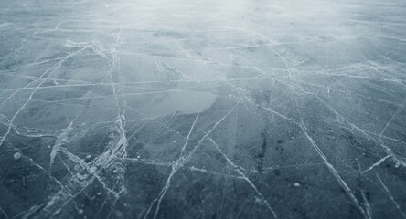 Obraz premium Background of ice marked by hockey skates and skating with copy space