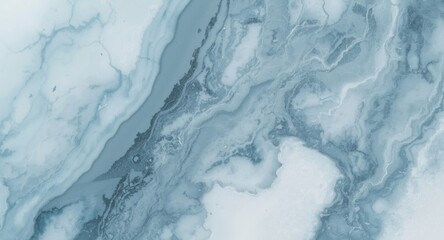 Macro shot of marble texture in icy blue shades with cloudlike natural formations