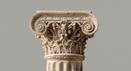 Obraz premium Greek architectural heritage displayed through detailed historic column capital