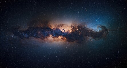 Obraz premium vibrant space realm showing twinkling stars and cloud formations